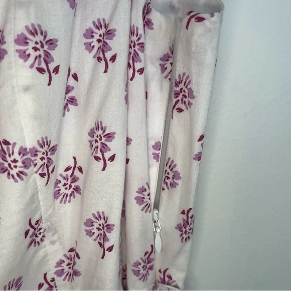 J. Crew Lavender Cotton Sz12 Asymmetrical Floral Ruffles Tiered Dress Cotton NWT - Picture 11 of 17